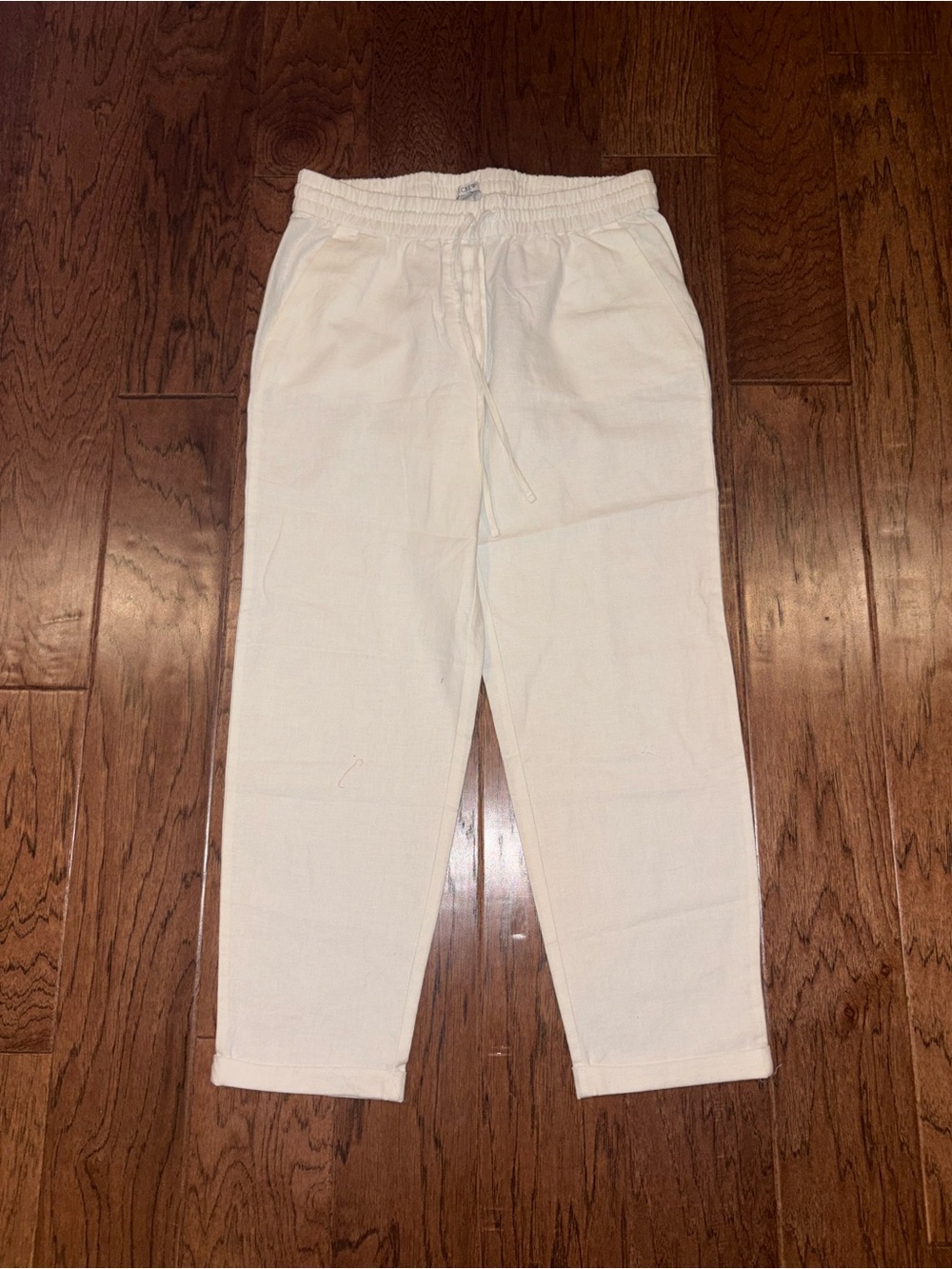 J. Crew Factory Linen-blend slim wide-leg drawstring pant Size 8 NEW with Tags